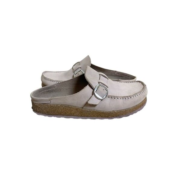 Birkenstock Buckley Lilac Nubuck Leather Slip-On Moccasin Clog Mule Shoes - Picture 3 of 10